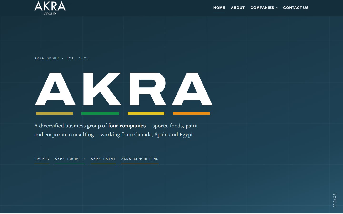 Akra Group — web rediseñada, en ordenador